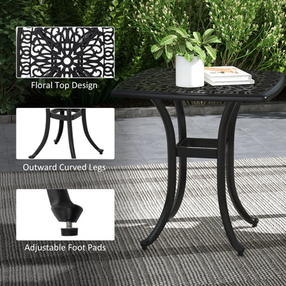 21" Square Outdoor End Table, Cast Aluminum Patio Side Table, Black Patio Side Tables at Gallery Canada