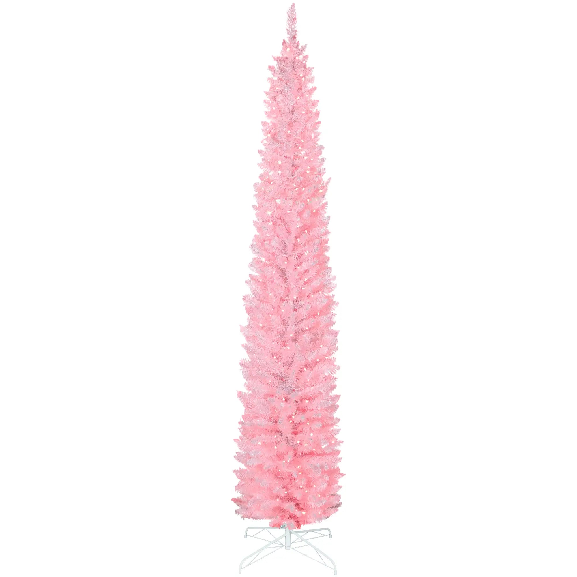 9ft Christmas Tree, Colorful DIY Synchronized LEDs, Hinged Pencil, White, White Pencil Christmas Trees White at Gallery Canada