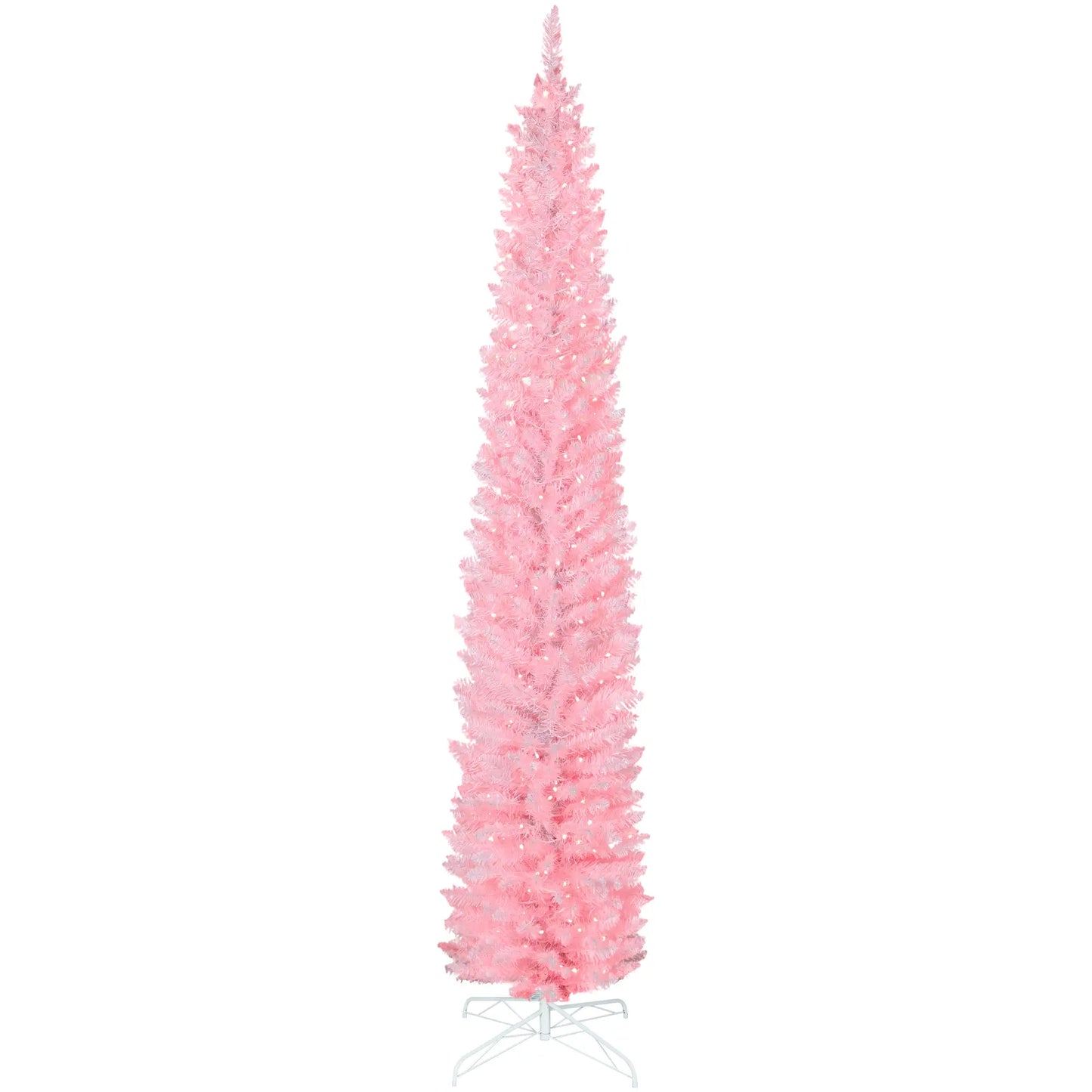 9ft Christmas Tree, Colorful DIY Synchronized LEDs, Hinged Pencil, White, White Pencil Christmas Trees White at Gallery Canada