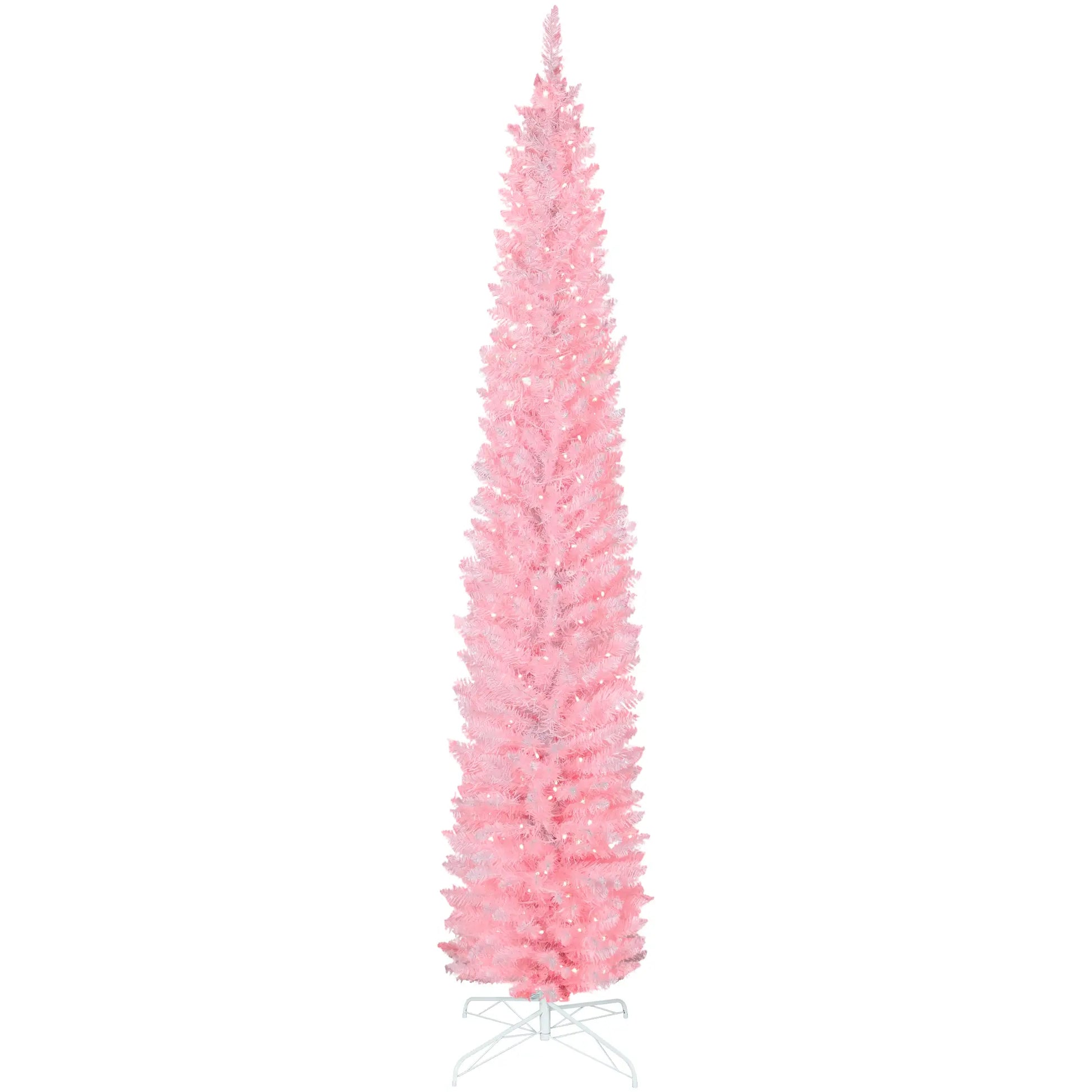9ft Christmas Tree, Colorful DIY Synchronized LEDs, Hinged Pencil, White, White Pencil Christmas Trees White at Gallery Canada