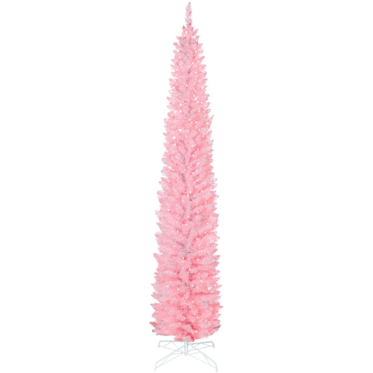 9ft Christmas Tree, Colorful DIY Synchronized LEDs, Hinged Pencil, White, White Pencil Christmas Trees White at Gallery Canada