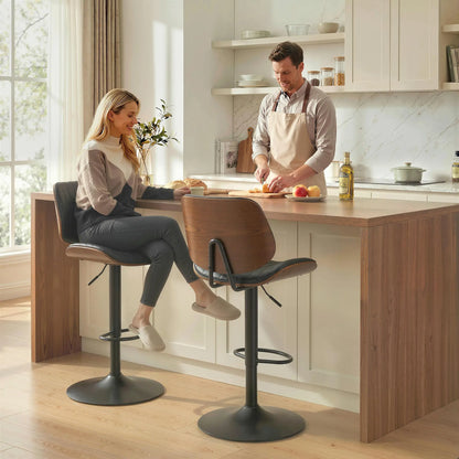 Swivel Bar Stools Set of 2, Counter Height, Adjustable, Black Bar Stools at Gallery Canada
