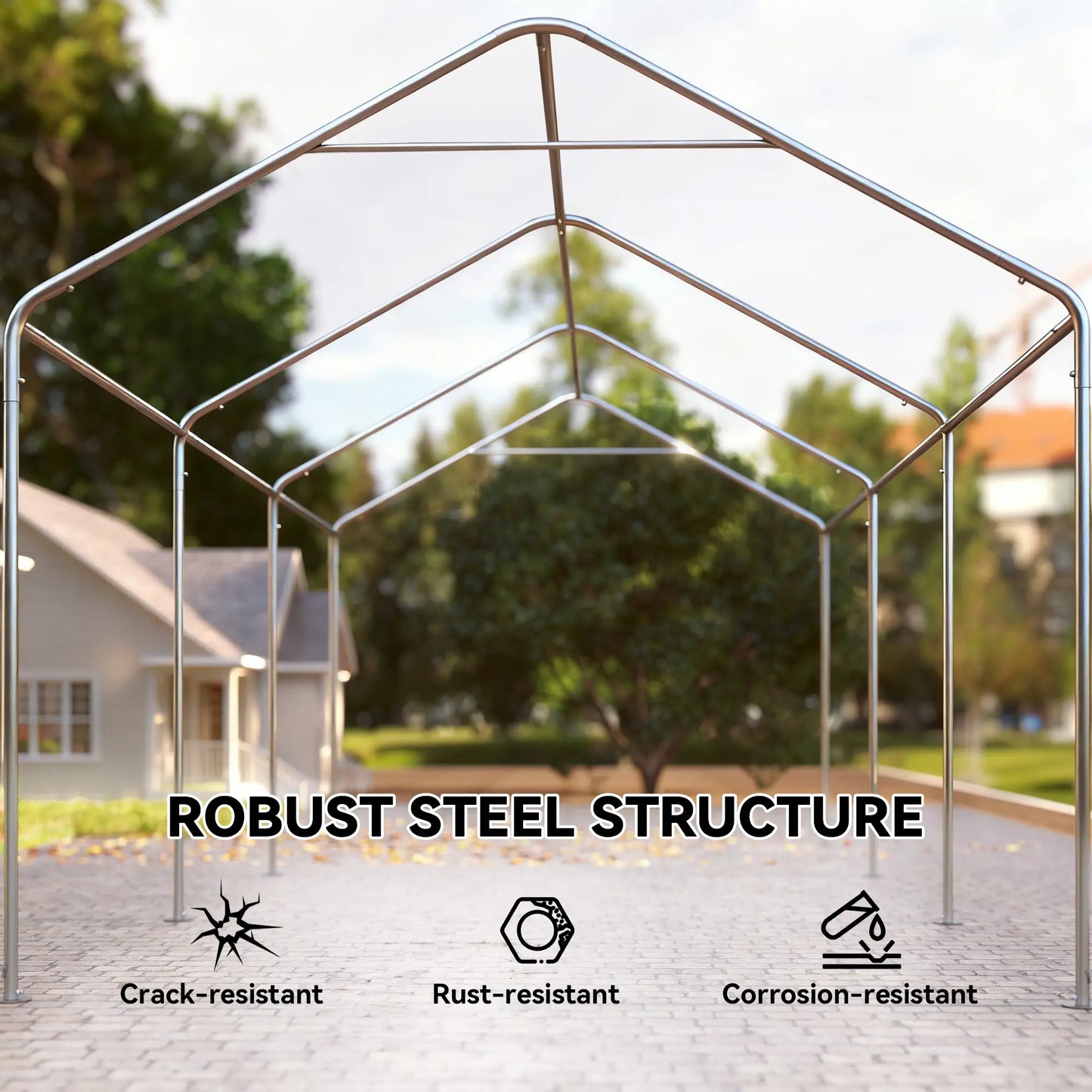 10 x 20 ft Portable Garage, 2 Roll-Up Doors, Removable Sidewalls, Light Grey Car Shelters at Gallery Canada