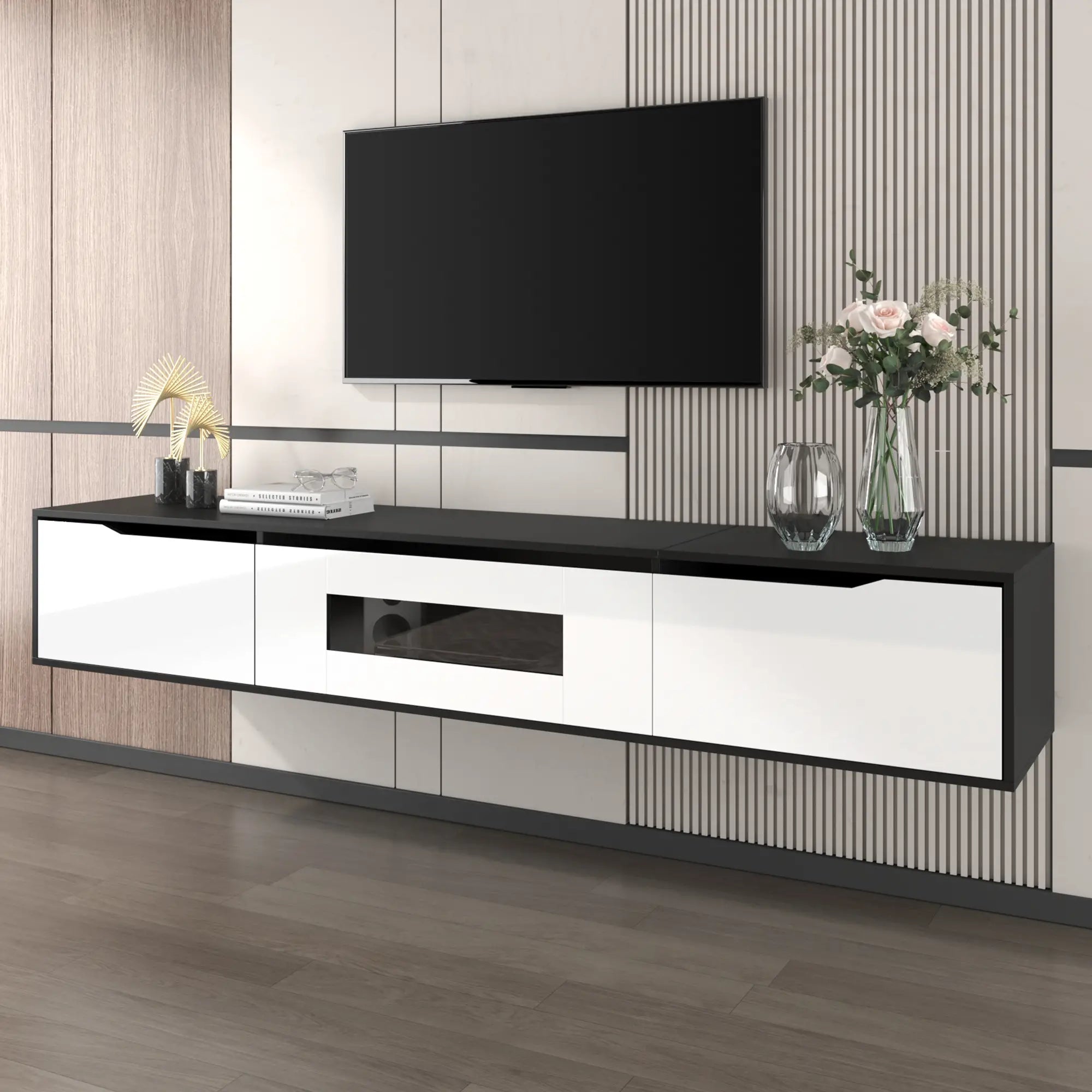 TV Stand With LED Lighting, Mounting Options, 71