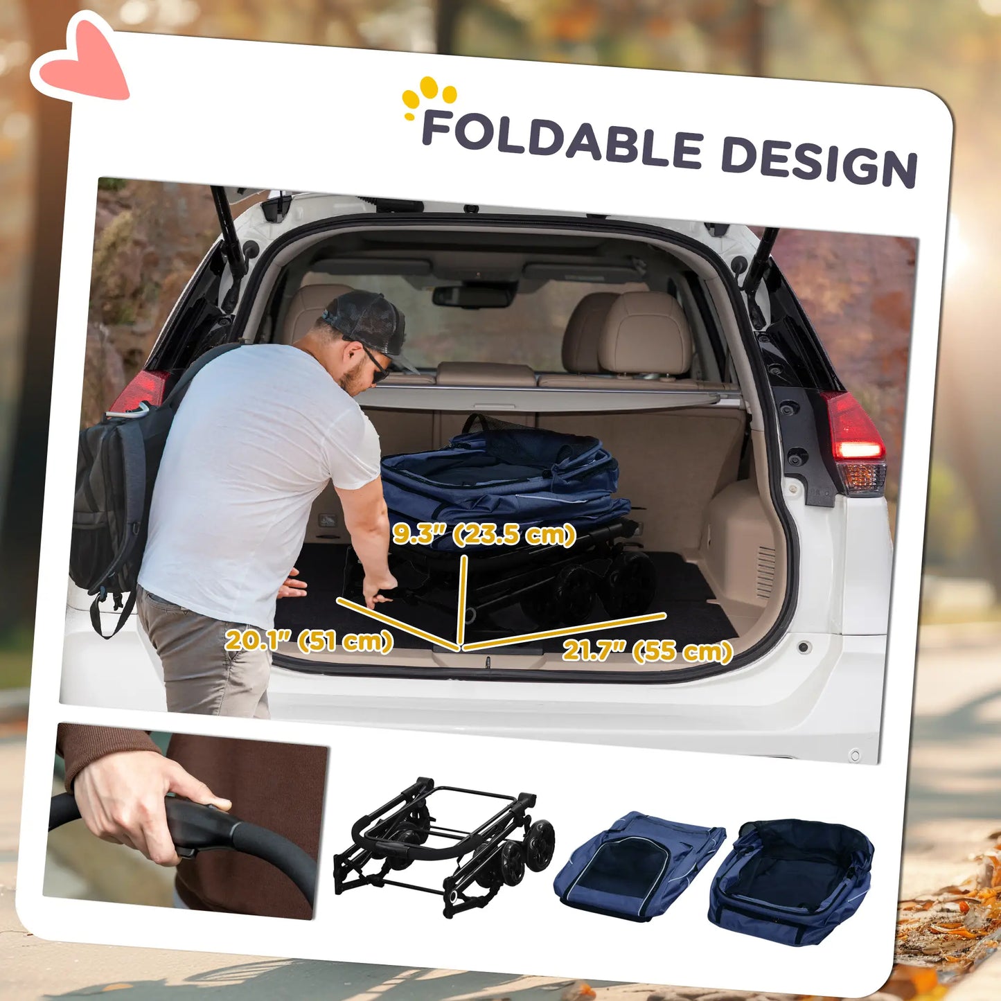 Double Pet Stroller, Removable Carrier, Foldable Travel Bag, Car Seat, Blue Dog Bike Trailers & Strollers at Gallery Canada