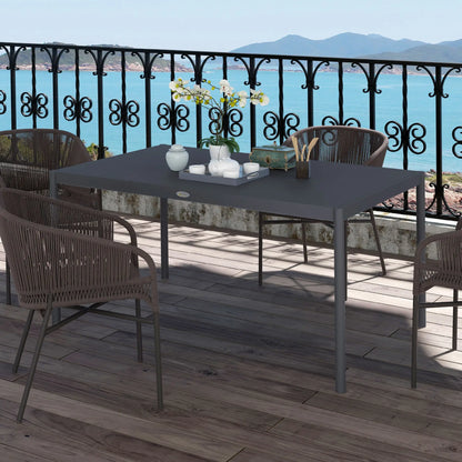 Outdoor Dining Table, Aluminum Frame, Garden Table, 57", Dark Grey Patio Dinning Tables at Gallery Canada