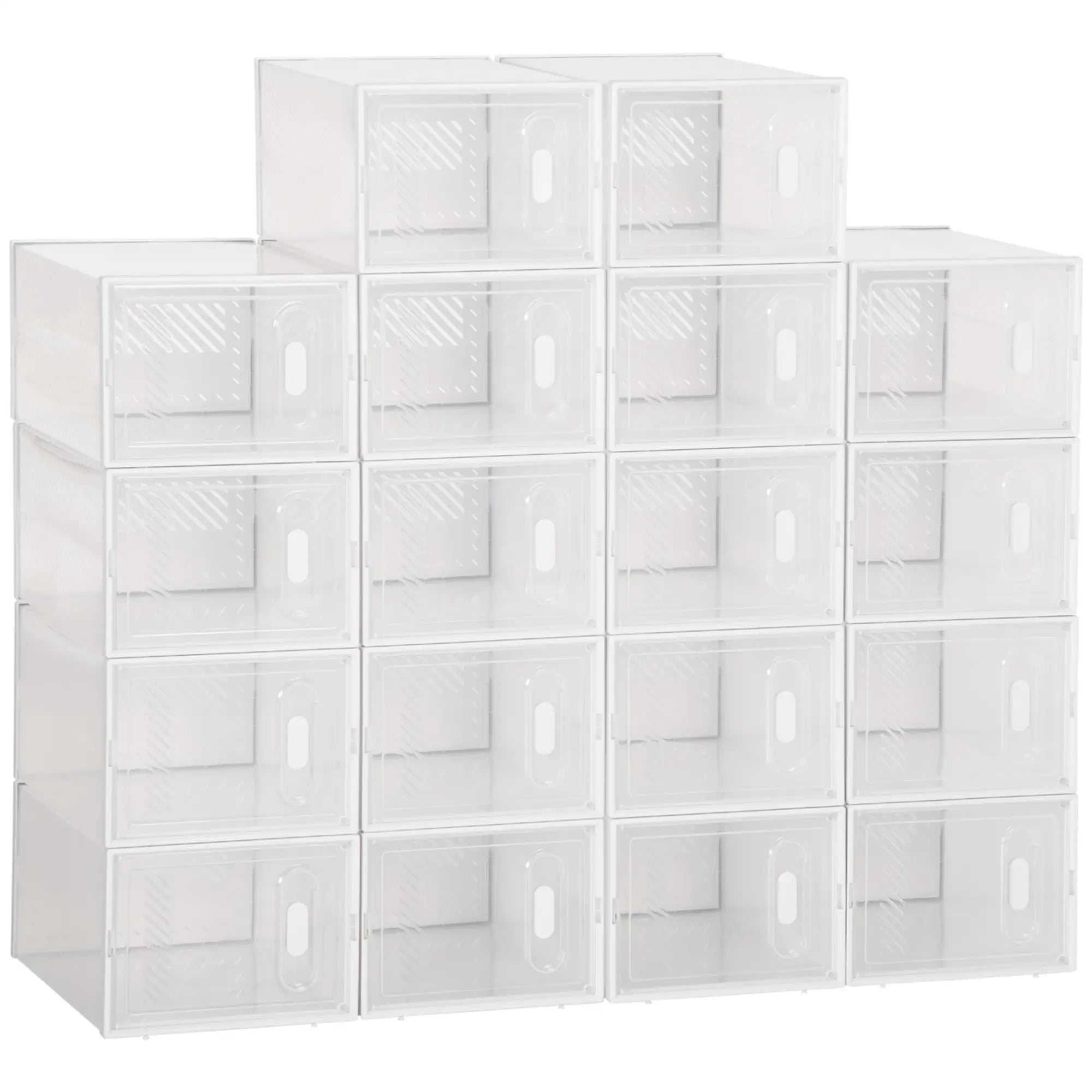 18 Pack Shoe Storage Boxes, Clear Plastic Stackable Organizers Shoe Storage Cabinets & Racks at Gallery Canada
