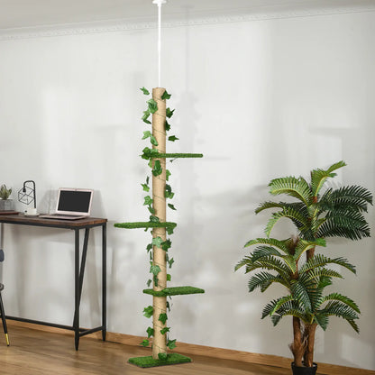 4-Tier Floor to Ceiling Cat Tree, Height 80-95Inches, Multi-Layer Activity Centre Floor to Ceiling Cat Trees at Gallery Canada