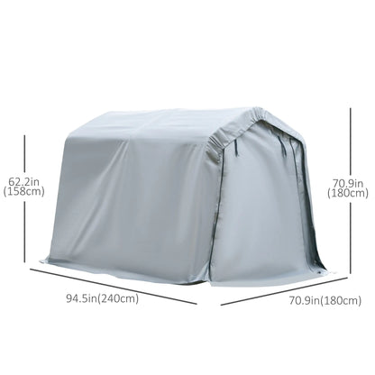 8' x 6' Carport, Sidewalls, Roll-up Door, Outdoor Shelter, Grey Car Shelters at Gallery Canada