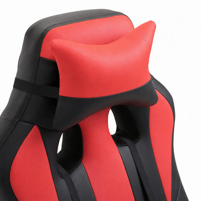 High Back Racing Style Gaming Chair, Adjustable PU Leather, Lumbar Support, Red Video Game Chairs at Gallery Canada