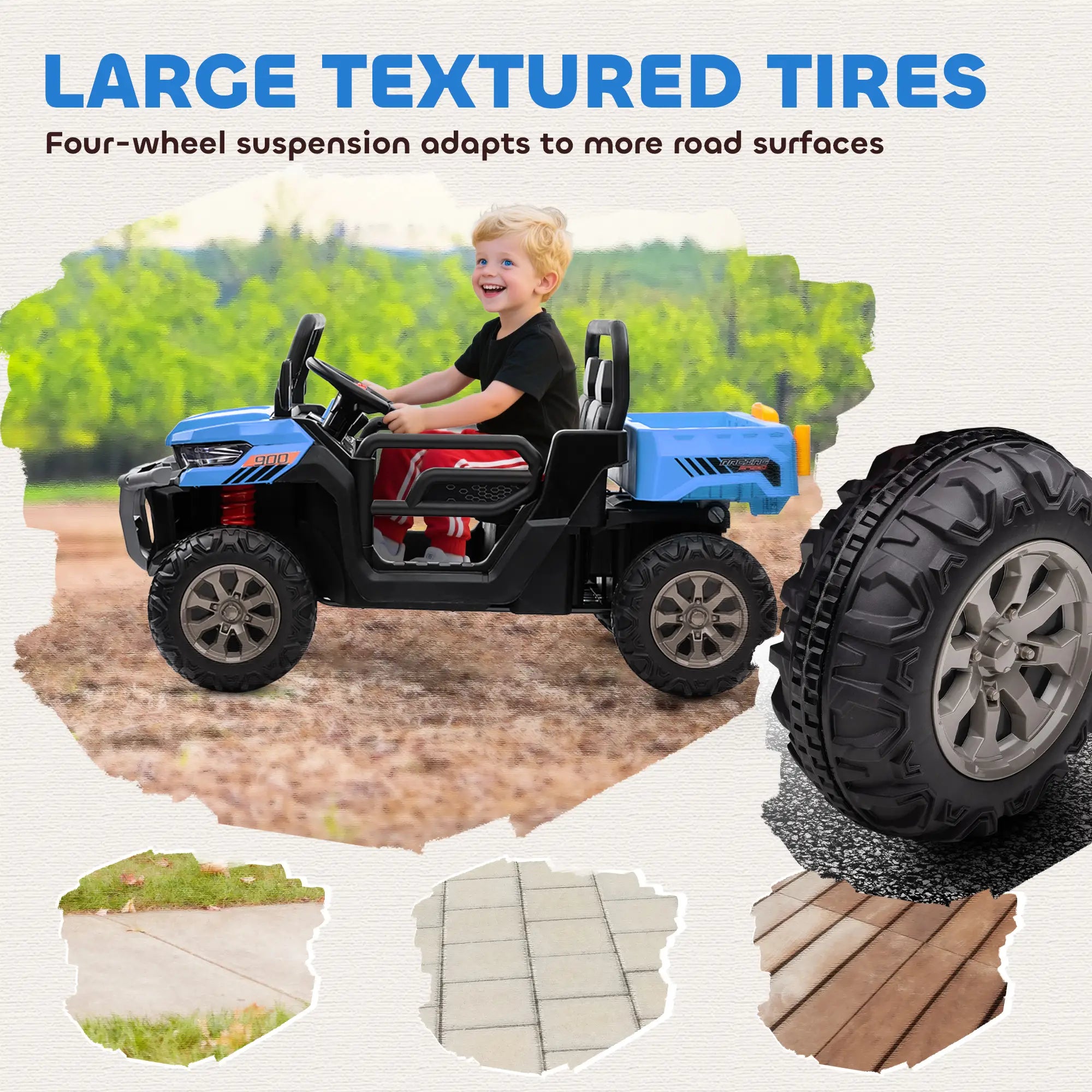 12V Ride on Car, Electric Bucket, Two-Seater, Blue Electric Toy Cars at Gallery Canada