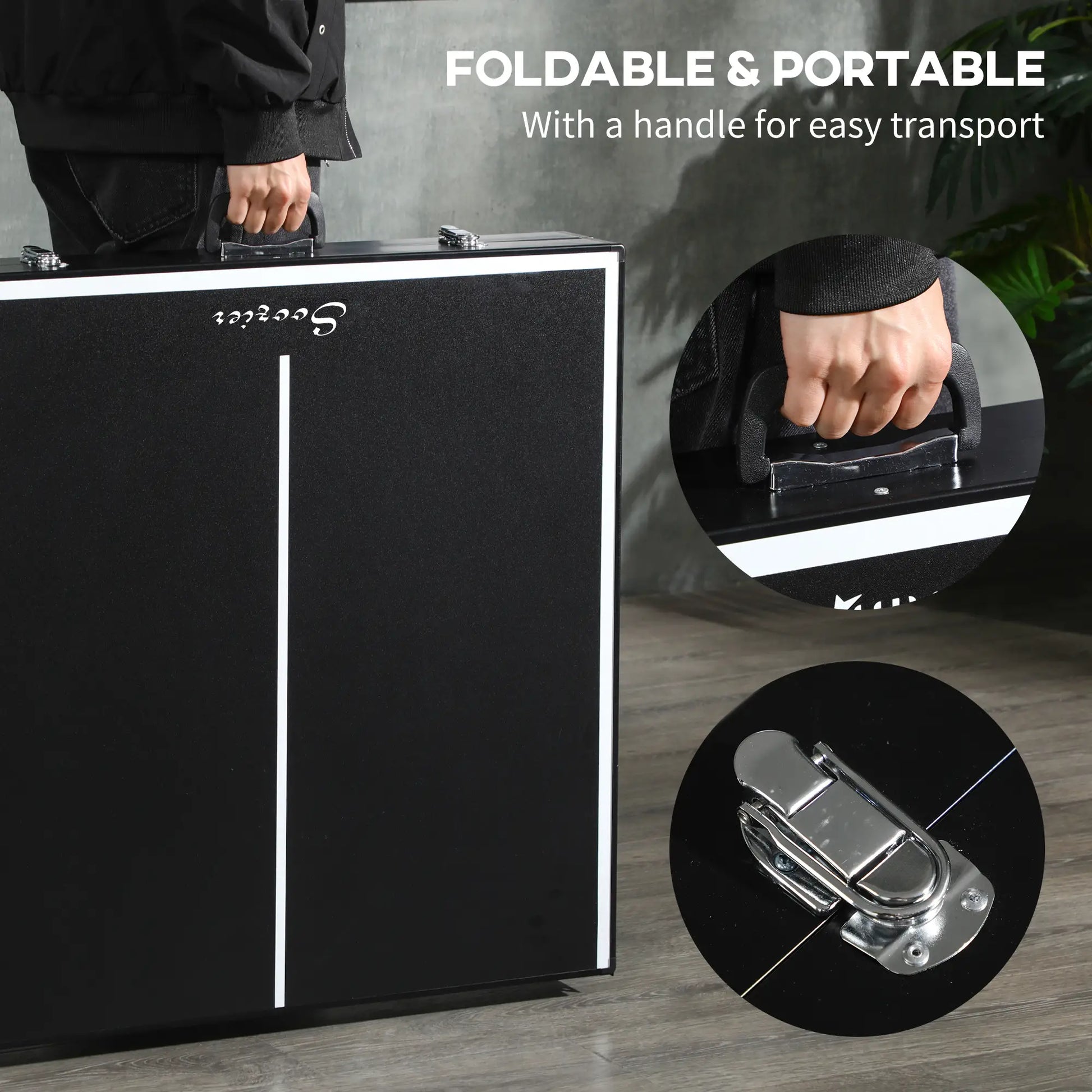 Mini Folding Table Tennis Table, Aluminium Frame, Portable, Black Game Tables at Gallery Canada