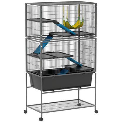 59 Inch 5 Level Small Animal Cage, Rolling Ferret Cage, Dark Grey Houses & Habitats at Gallery Canada