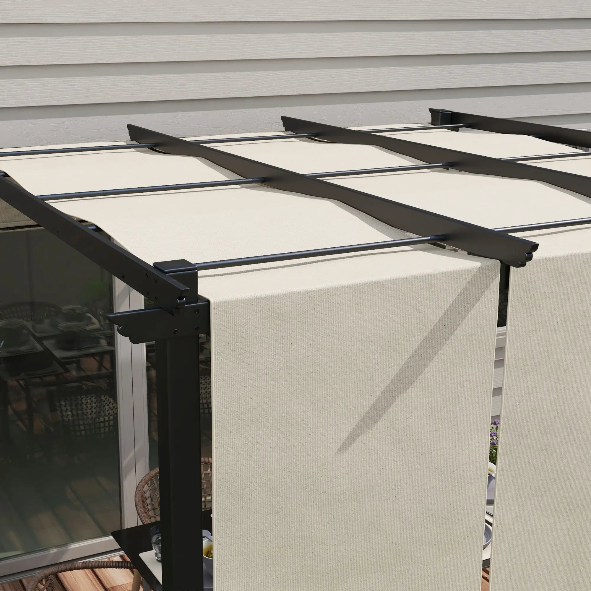 10' x 10' Metal Pergola, Retractable Canopy, Garden, Patio, Backyard Pergolas at Gallery Canada