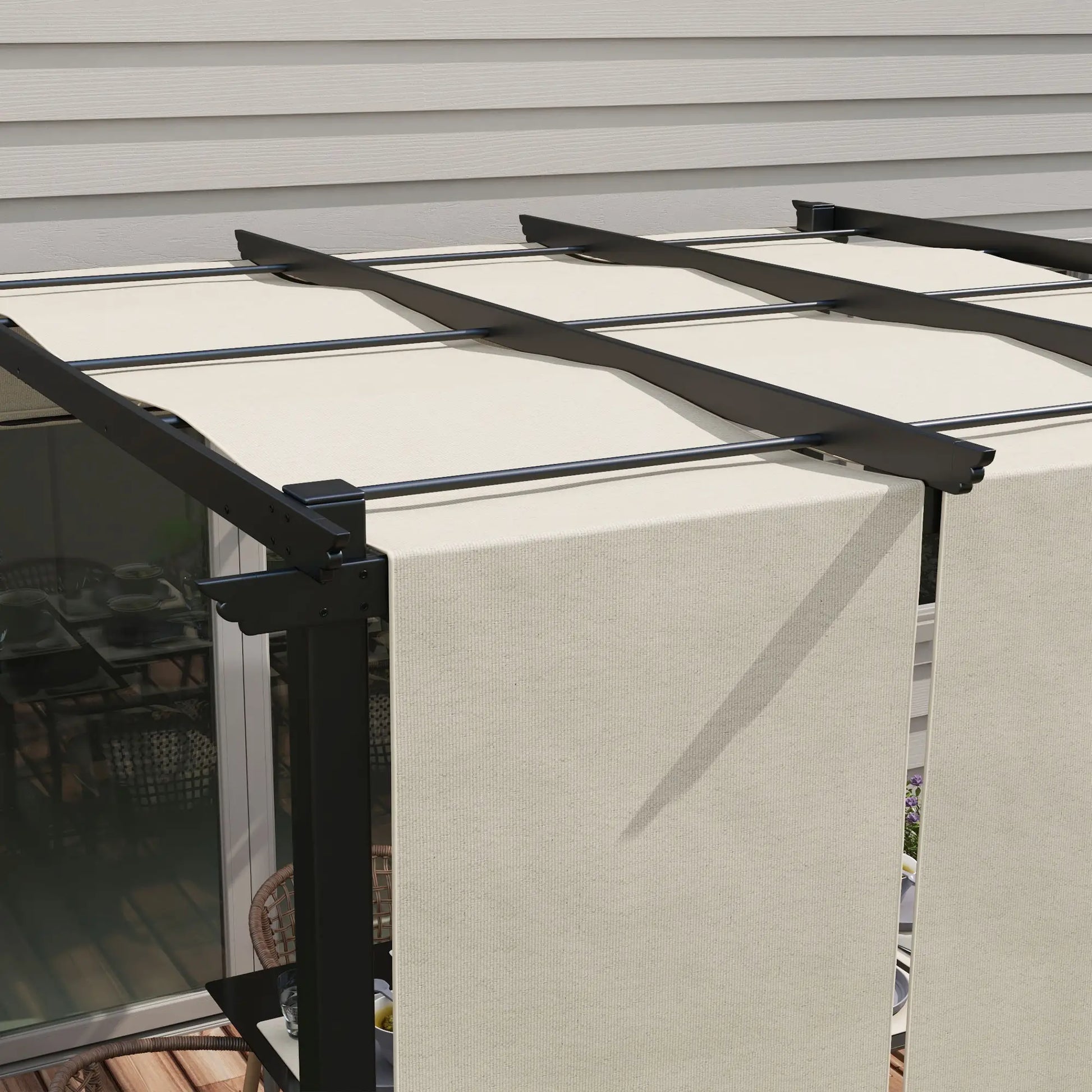 10' x 10' Metal Pergola, Retractable Canopy, Garden, Patio, Backyard Pergolas at Gallery Canada