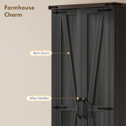 71 Inch Pantry Cabinet, Kitchen Storage with Adjustable Shelves, 2 Doors, Drawer, Black Kitchen Pantry Cabinets at Gallery Canada