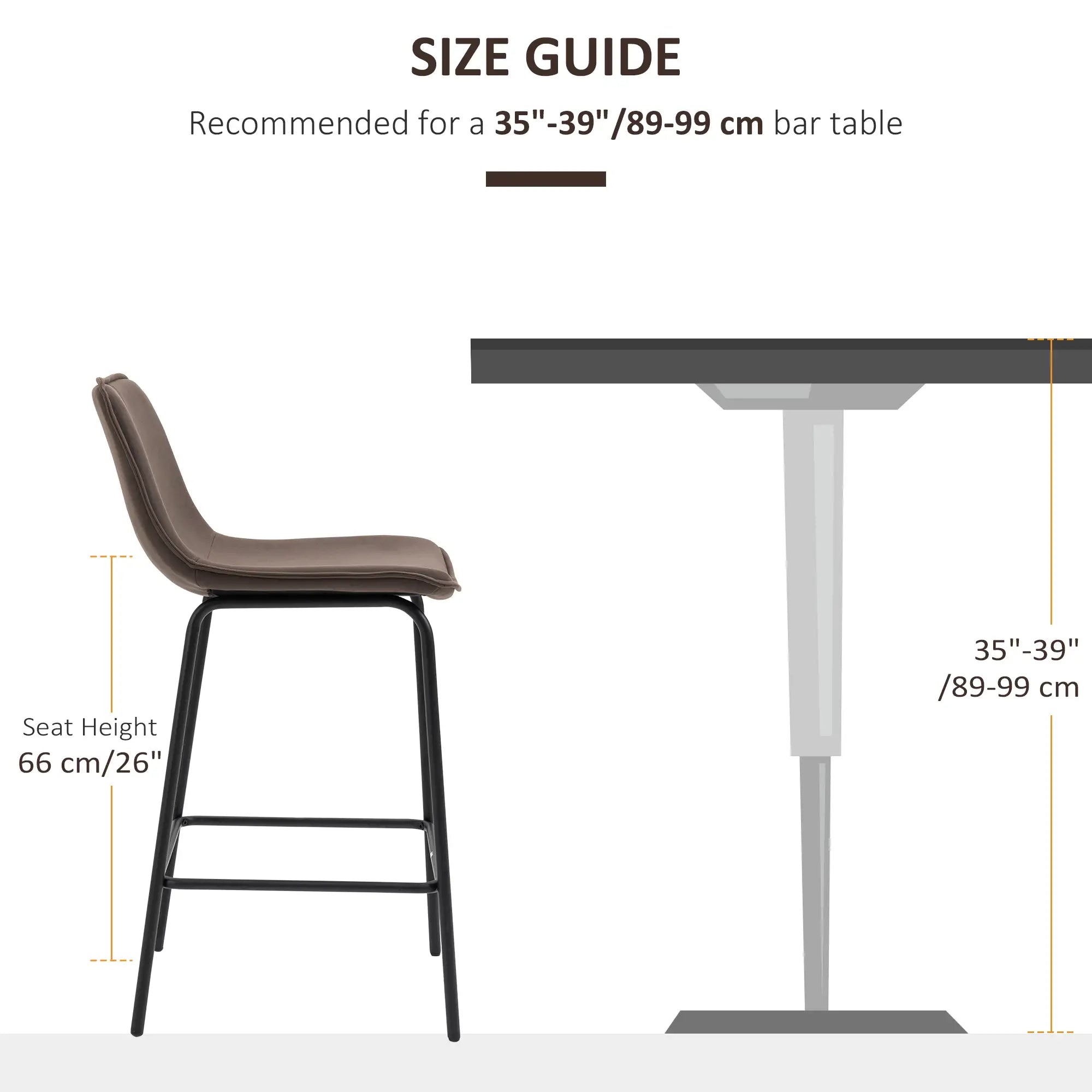 Upholstered Counter Height Bar Stools, Set of 2, 26