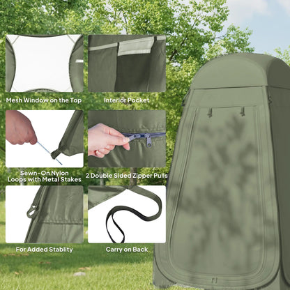 Pop Up Shower Tent, Portable Privacy Room, With Carrying Bag, Green Camping Tents at Gallery Canada