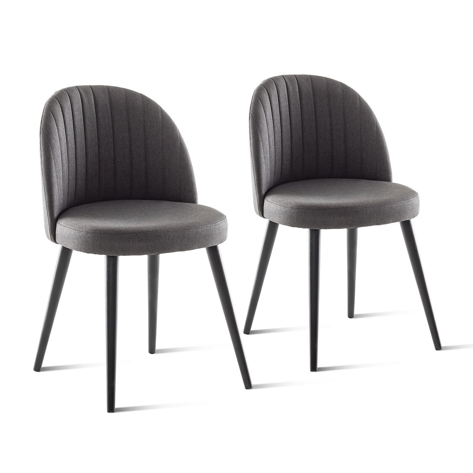 Modern Set of 2 Velvet Armless Chair for Living Room, Gray - Gallery Canada