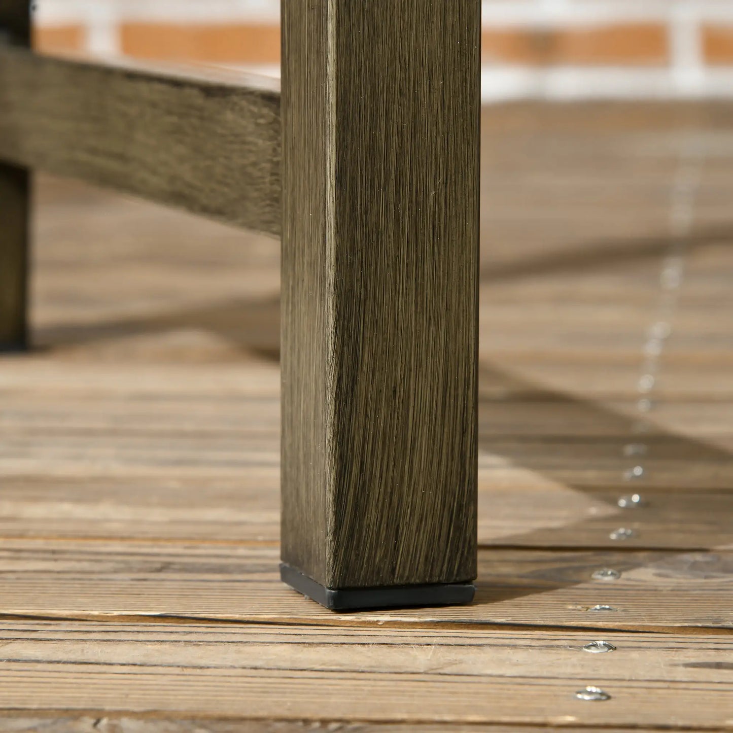 Outdoor Garden Bench, Metal Wood Look Slatted Frame, Black Outdoor Benches at Gallery Canada