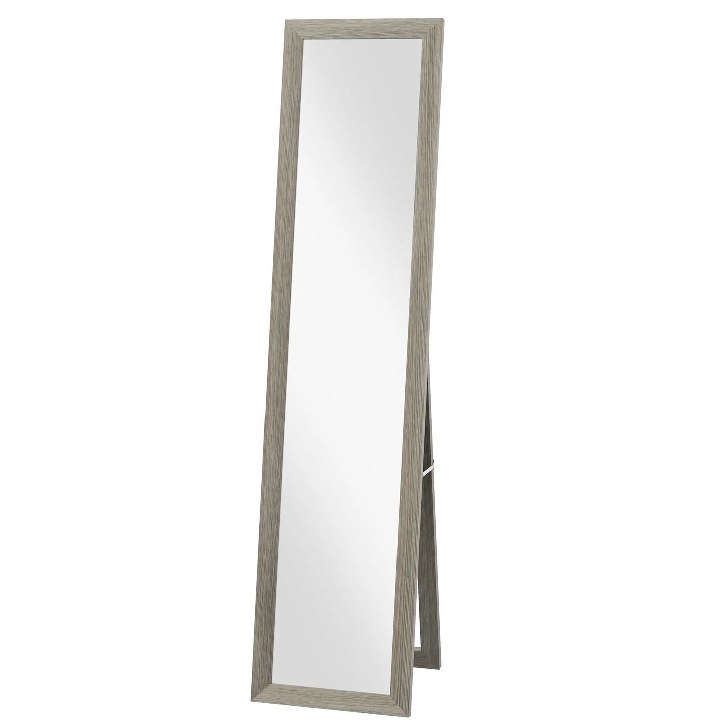 15" x 62" Full Length Mirror, Free Standing, Grey Full Length Mirrors Grey, Clear at Gallery Canada