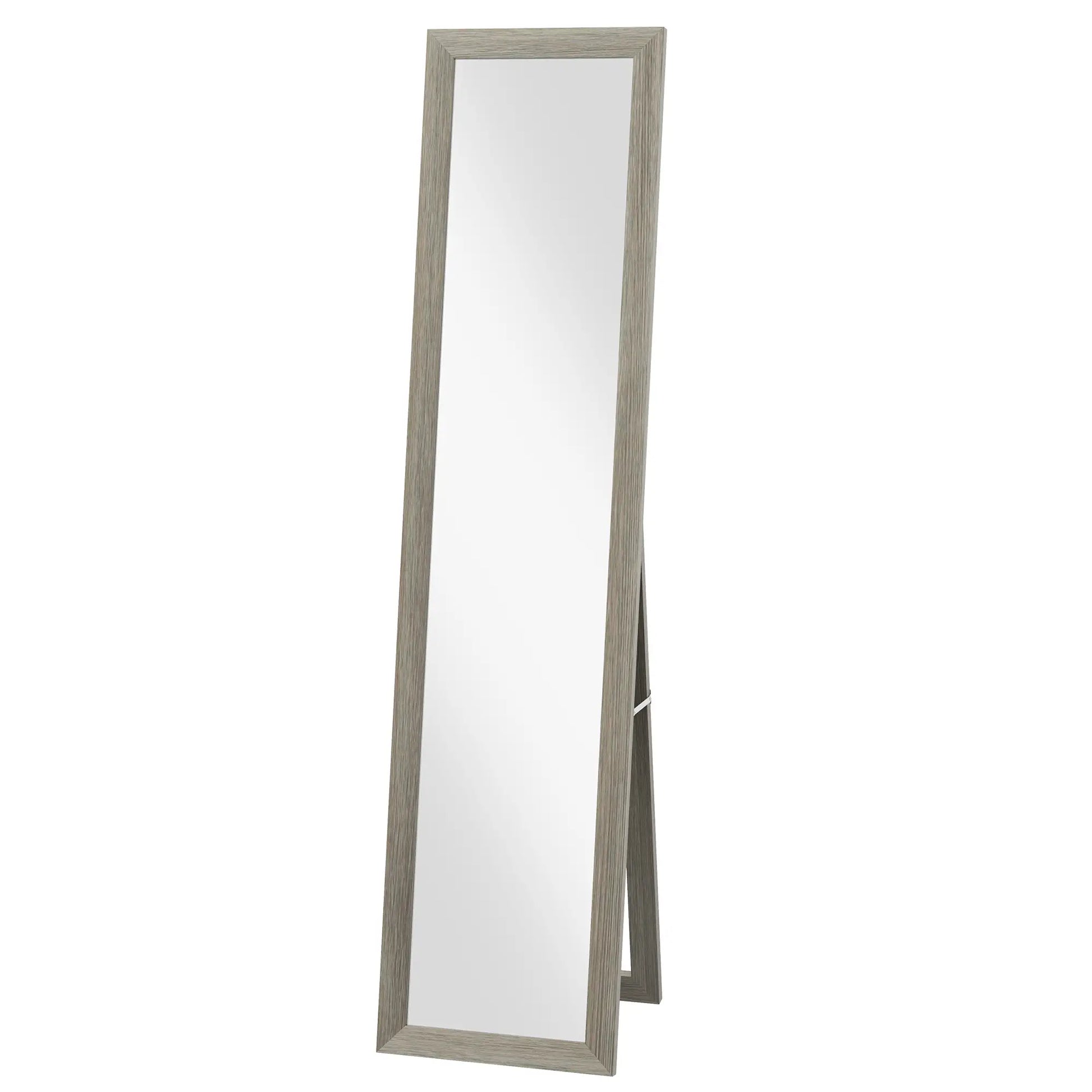 15" x 62" Full Length Mirror, Free Standing, Grey Full Length Mirrors Grey, Clear at Gallery Canada
