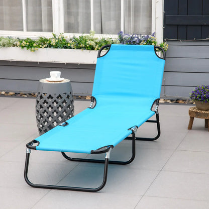 Outdoor Folding Lounge Chair, Reclining Mesh, Beach, Yard, Patio, Sky Blue Lounger Chairs at Gallery Canada