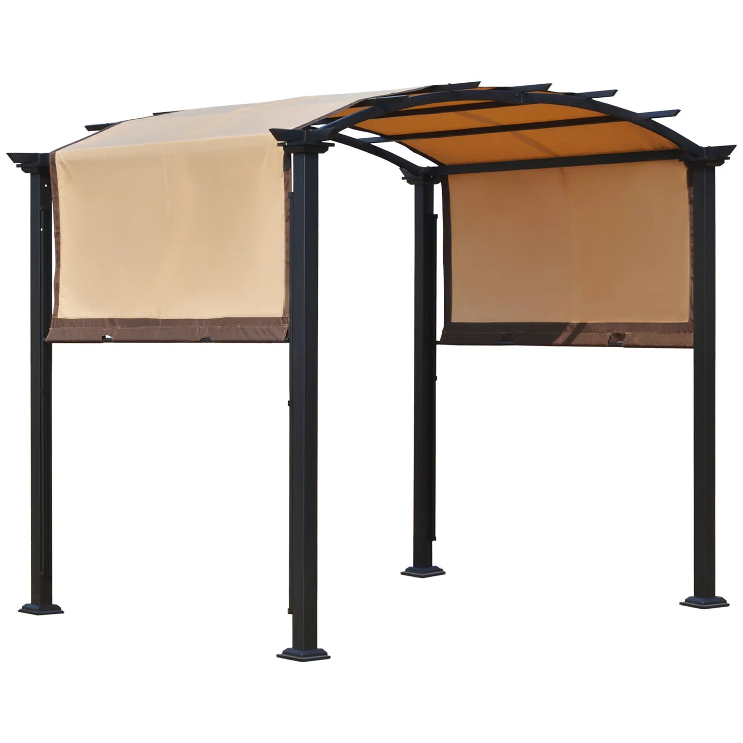 10' x 8' Outdoor Retractable Canopy, Steel Frame Pergola, Beige Pergolas at Gallery Canada