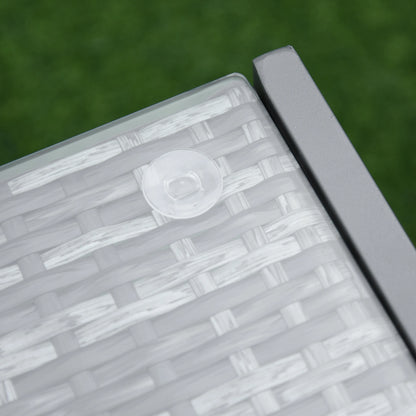 Rattan Coffee Table, Wicker Patio Side Table, Tempered Glass Top, Aluminum Frame, Gray Patio Side Tables at Gallery Canada