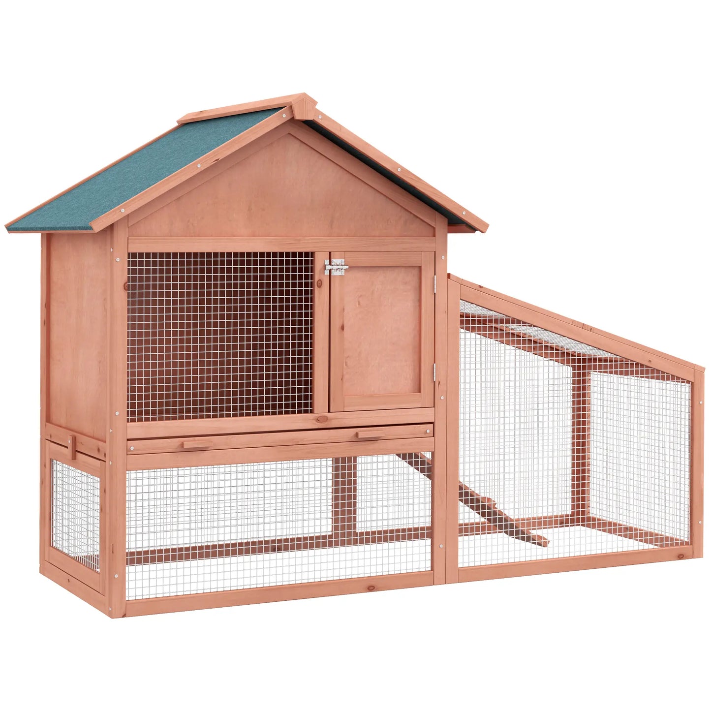 2 Tier Rabbit Hutch, Bunny House Guinea Pig Cage, Removable Tray, Ramp, Asphalt Roof Rabbit Hutch at Gallery Canada