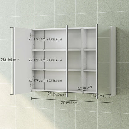 Three Mirror Bathroom Medicine Cabinet, White Mirror Medicine Cabinets at Gallery Canada