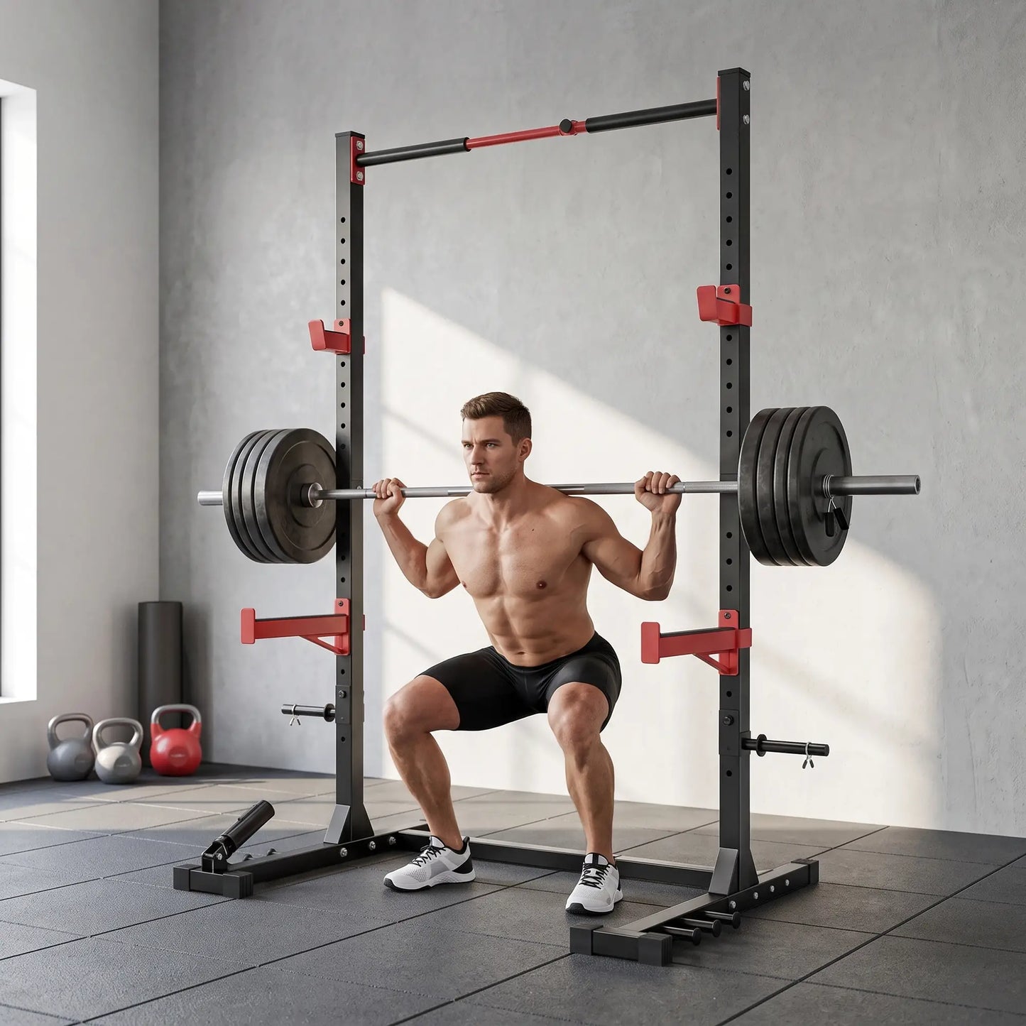 Power Cage Squat Rack, 1100 lb Capacity, Adjustable Power Towers at Gallery Canada
