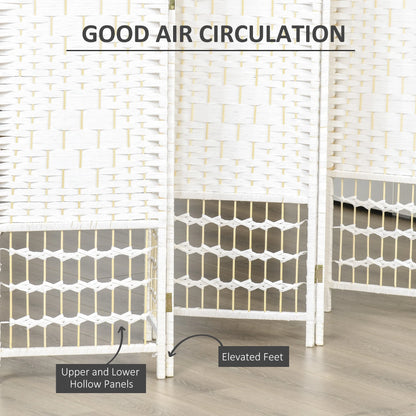 6 Panel Room Divider, 5.6 ft Tall, Folding Privacy Screen, White Room Dividers at Gallery Canada