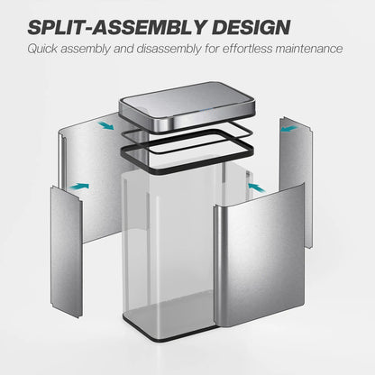 13.2 Gallon Sensor Can, Automatic Garbage Can, Stainless Steel, Silver Household Supplies at Gallery Canada