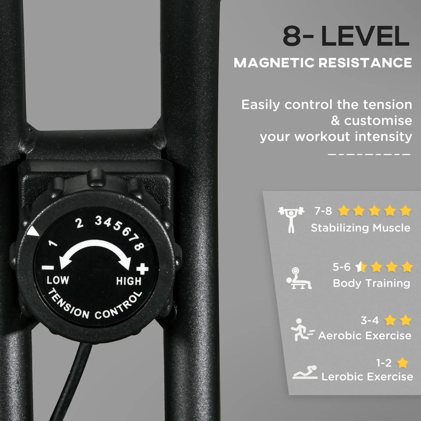 Foldable Exercise Bike, 8-Level Magnetic Resistance, LCD Screen, Phone Holder, Black Exercise & Stationary Bikes at Gallery Canada
