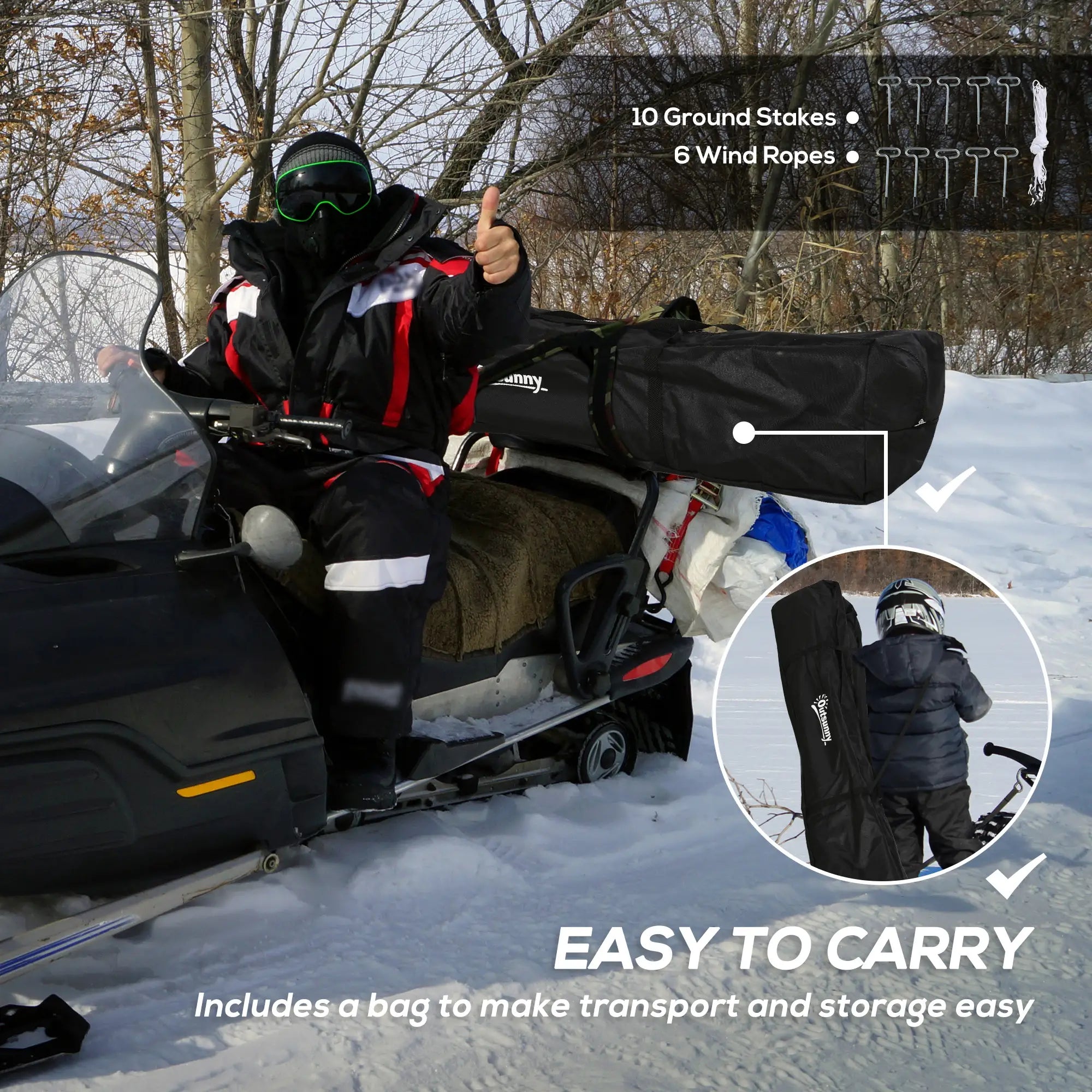 5-8 Person Pop-Up Ice Fishing Shelter, Portable Tent, Black Ice Fishing Tents at Gallery Canada