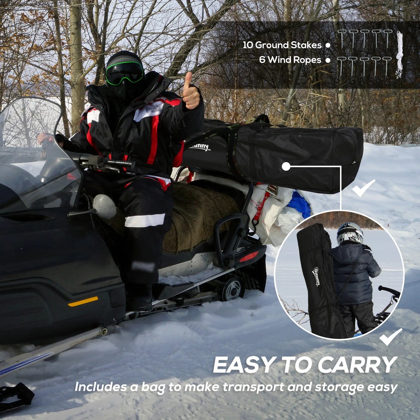 5-8 Person Pop-Up Ice Fishing Shelter, Portable Tent, Black Ice Fishing Tents at Gallery Canada