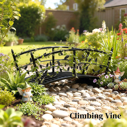 4 FT Metal Garden Bridge, Safety Railings, Outdoor Pond, Arch Footbridge Garden Decor at Gallery Canada