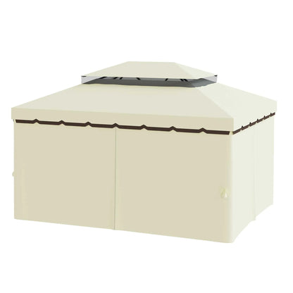 10'x13' Aluminum Gazebo, Double Tier, Netting, Curtains, White Gazebos at Gallery Canada