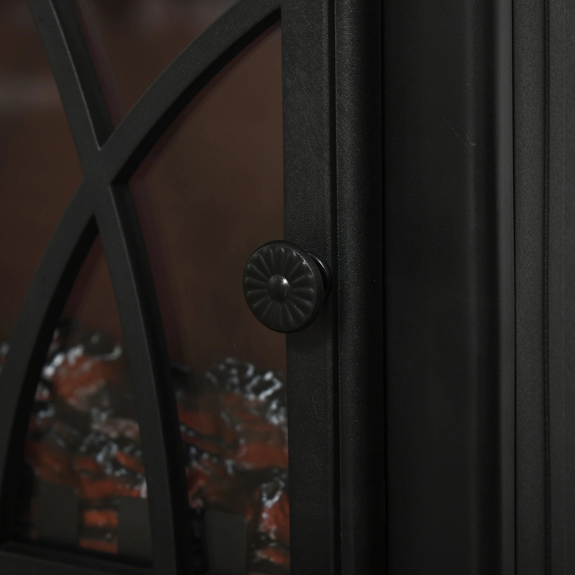 Electric Fireplace Stove Heater, Adjustable LED Flame, 750W/1500W, Black Electric Fireplaces at Gallery Canada