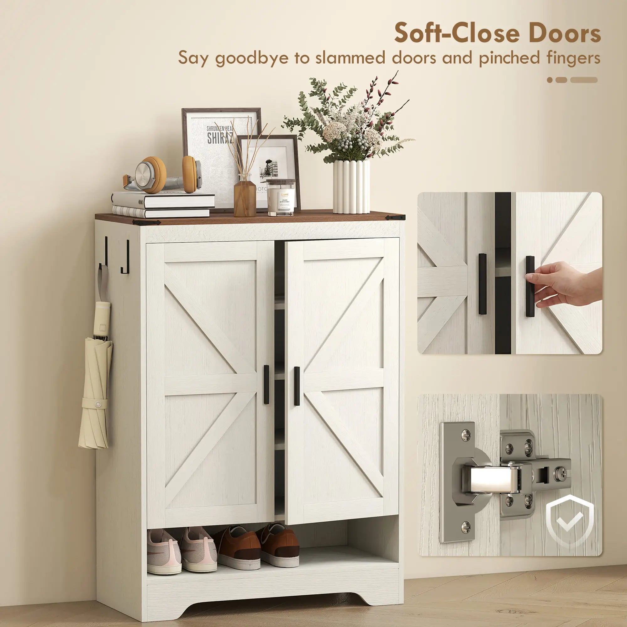 5-Tier Shoe Storage Cabinet, 15 Pairs, White Shoe Storage Cabinets & Racks at Gallery Canada