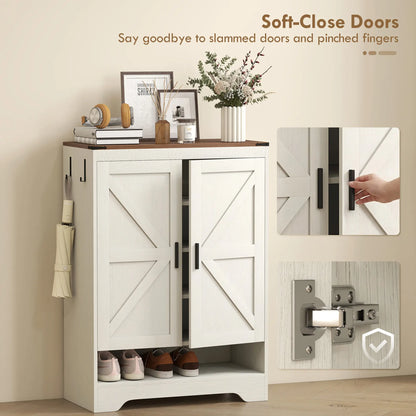 5-Tier Shoe Storage Cabinet, 15 Pairs, White Shoe Storage Cabinets & Racks at Gallery Canada