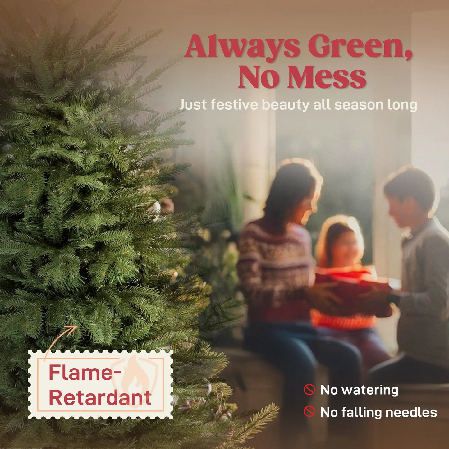 6 ft Artificial Christmas Tree, Dense Realistic Branches, Full Ponderosa Fir, Hinged, Easy Assembly Artificial Christmas Trees at Gallery Canada