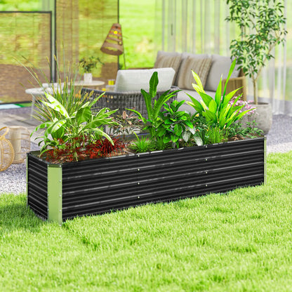6' x 1.5' x 1.3' Galvanized Raised Garden Bed, Elevated Metal Planter Box, Dark Grey Raised Garden Beds at Gallery Canada