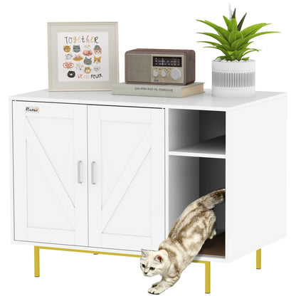 Cat Litter Box Enclosure with Scratching Pad, Storage, 31.5" x 20" x 24" Cat Litter Box Enclosures at Gallery Canada