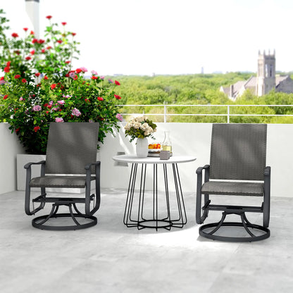 Set of 2 Rattan Patio Gliders, Wicker Outdoor Swivel Chairs, Grey Outdoor Gliders at Gallery Canada