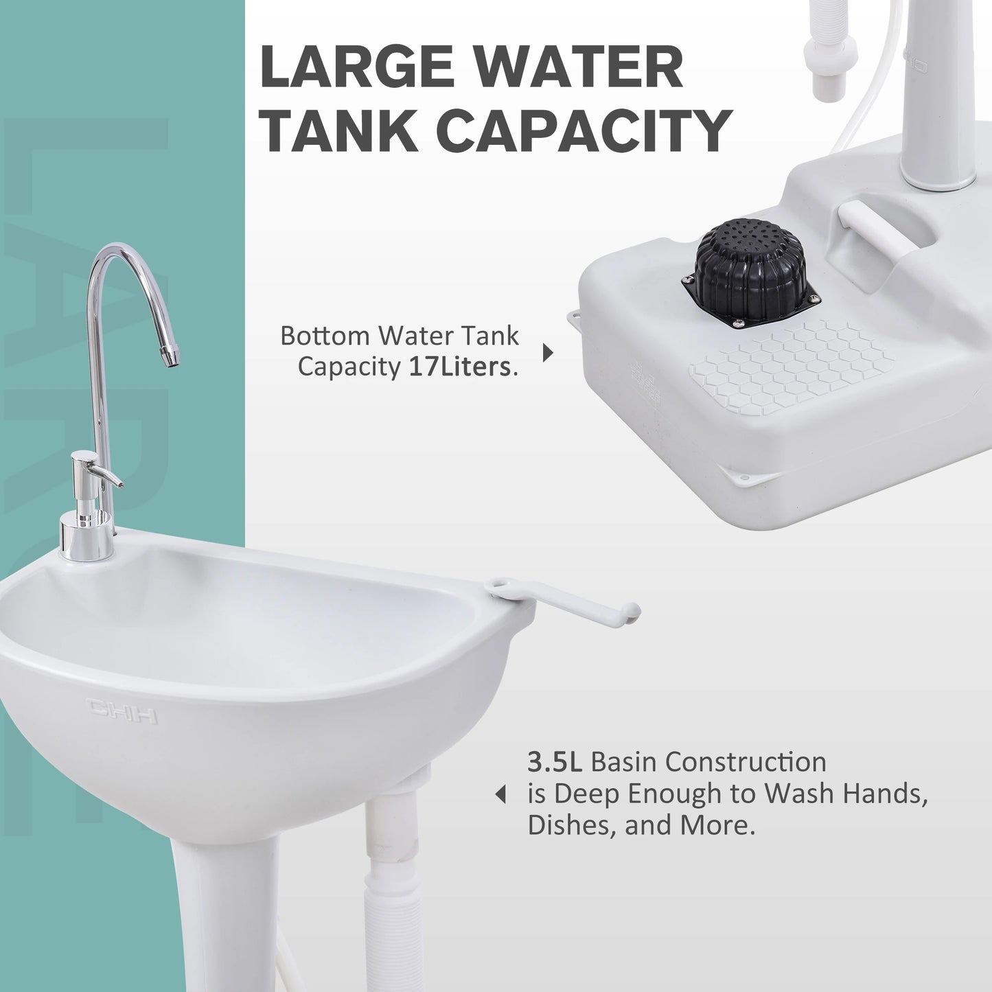 Portable Camping Sink, 17L Water Tank, Soap Dispenser, Towel Holder Camping Sinks at Gallery Canada