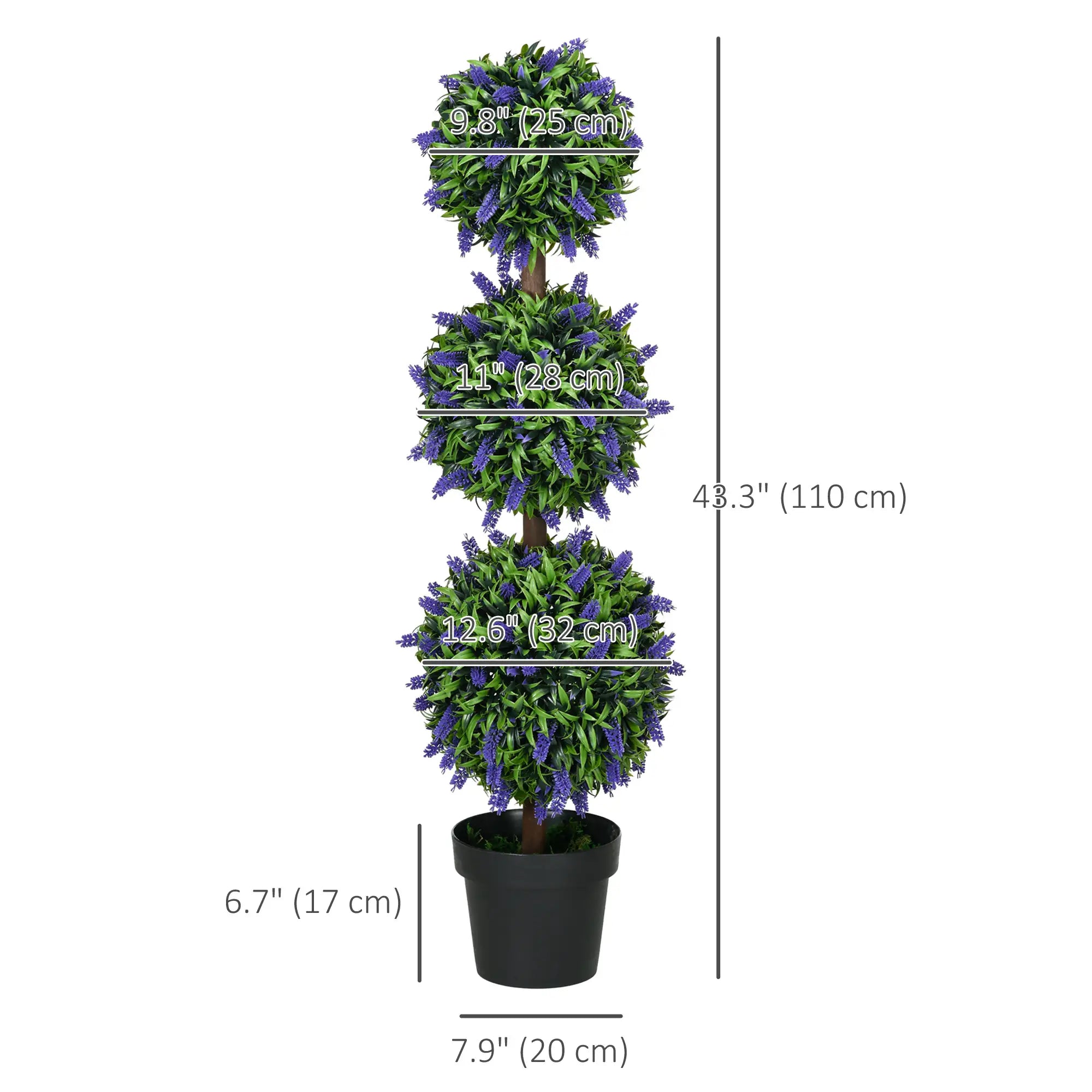 Artificial Lavender Plant Set, 3.5ft, Indoor Outdoor Decor Artificial Trees at Gallery Canada