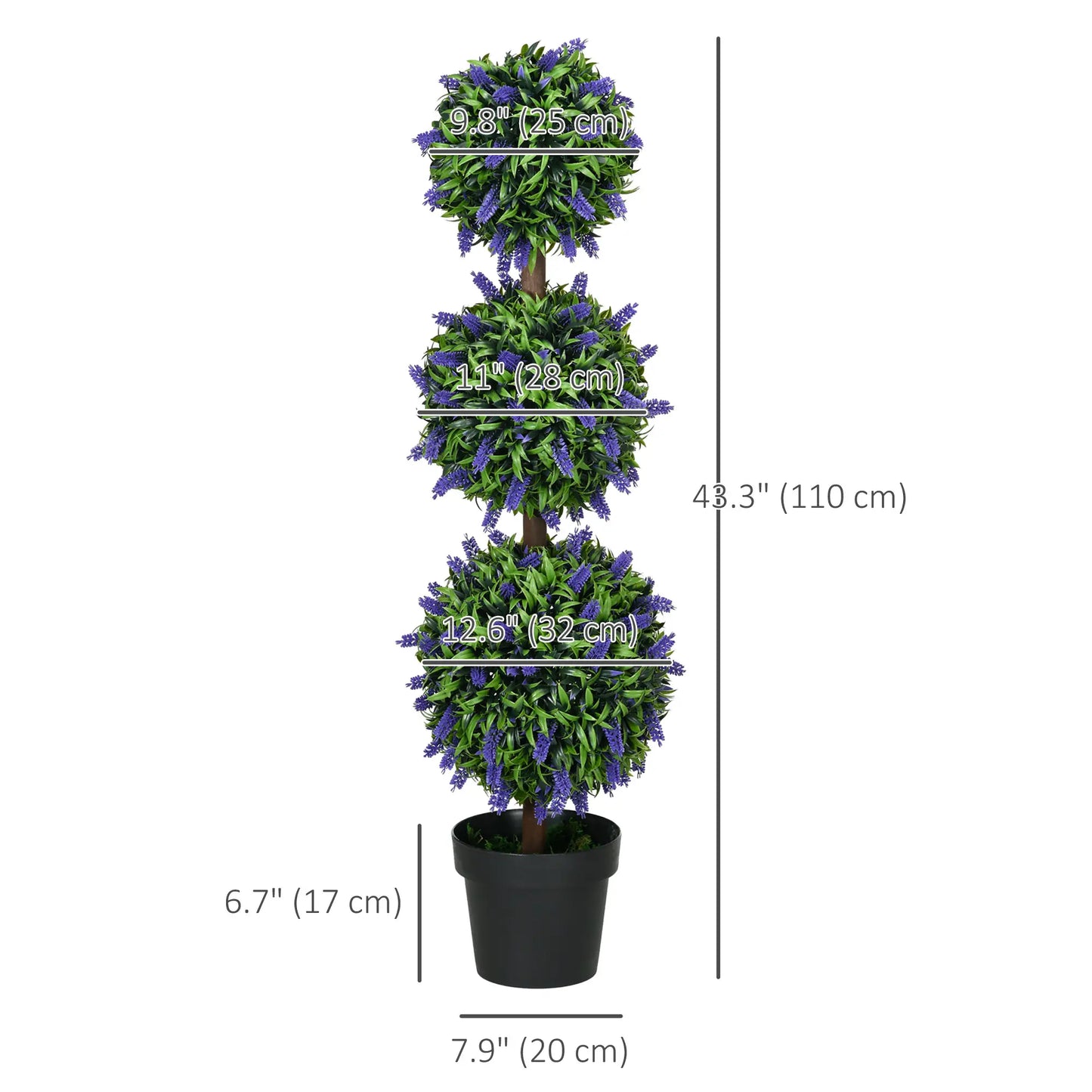 Artificial Lavender Plant Set, 3.5ft, Indoor Outdoor Decor Artificial Trees at Gallery Canada