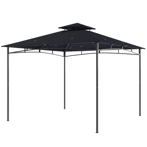 10' x 10' Gazebo, Soft Top, 2-Tier Roof, Metal Frame, Navy Blue